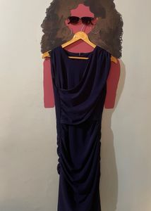 Elegant Purple Ruched Dress