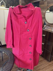 Stylish Pink Button-Down Dress