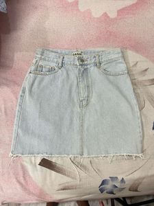Light Wash Denim Mini Skirt