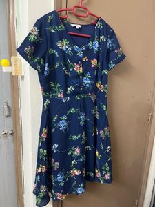 Floral Print Navy Dress