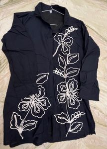 Black Co-ord set with Floral Embroidery