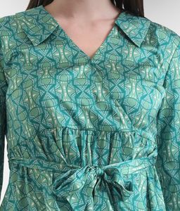 Stylish Printed Wrap Blouse