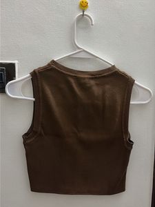 Zara Brown Knit Vest Top