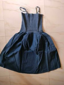Denim Smocked Midi Dress