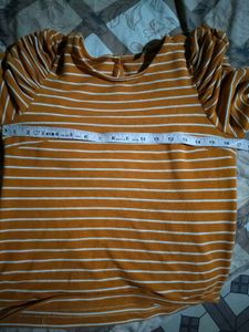Striped Puff Sleeve Top