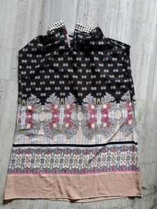 Boho Print High Neck Dress