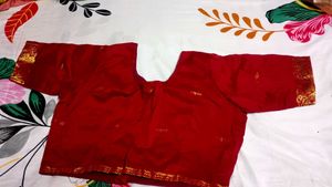 Elegant Red Silk Saree with Gold Border
