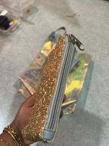 Holographic Tote Bag with Glitter Pouch