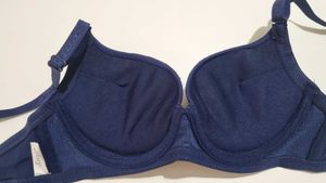 Navy Blue And Black Pushup Bra