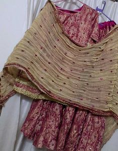 banarsi silk pink garara Set