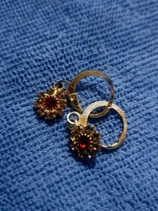 Vintage Red Gemstone Earrings