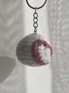 Crochet white spiderman Keychain