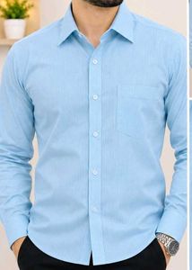 Men's Light Blue Striped  Shirt 42 size