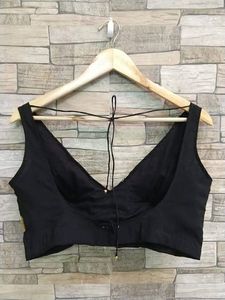 Black Embroidered V-Neck Blouse fix price