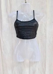 291110. Chic Black Cropped Camisole Top