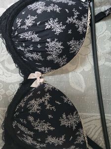 Black Floral Bra &amp; Panty Set