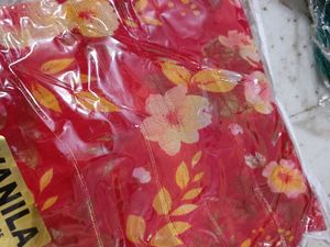 Vibrant Floral Print Red Saree