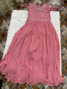 Embroidered Pink gown Set