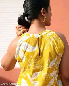 Yellow Floral Print Kurta