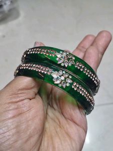 Beautiful Green Enamel Bangles