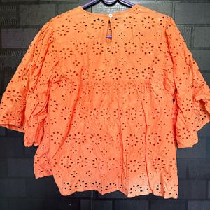 Vibrant Eyelet Top