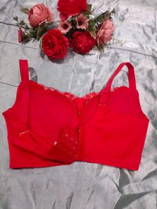Elegant Red Lace corset Bra with Bow Accent