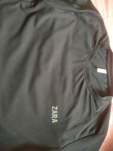 Original Zara Men Black Full Sleeve Tshirt Chest 38 Length 28