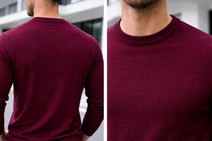 Zara Men's Maroon Crew Neck Sweater