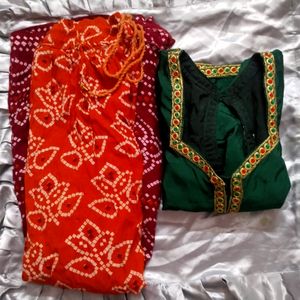 Bandhni Print Lehnga Choli Set(Women)