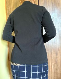 Black Open Front Blazer