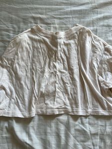 Cream Cropped T-Shirt