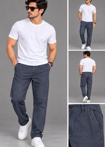 Men's Dark Blue Casual Trousers