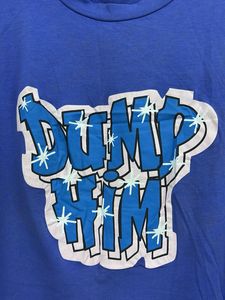 Blue DUMP HIM Crop Top