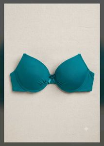 Teal Push-Up Bra with Bow Detail
