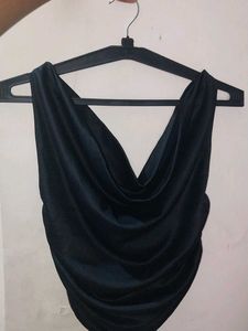 Elegant Black Cowl Neck Top