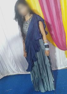 Elegant Blue Embellished Ethnic Gown