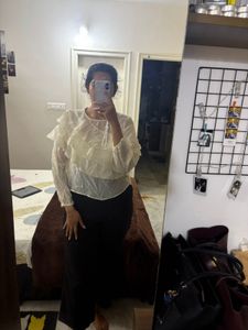 Chic Ruffled Sheer Top