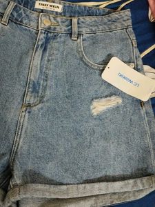 Distressed Denim Shorts