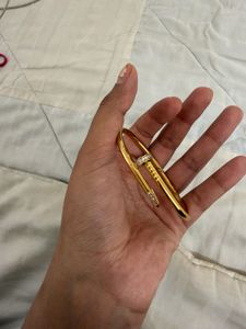 cartier Gold Nail Bracelet with Diamonds