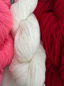 Wool Yarn - Pink, White, Red, Yellow