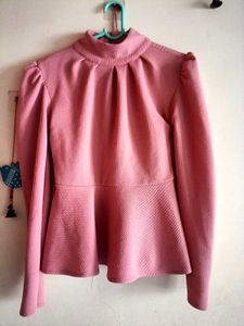 Chic Dusty Pink Peplum Top 💕