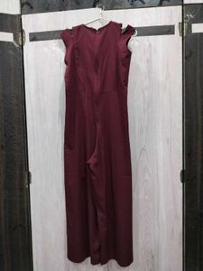 Maroon Wide Leg Jumpsuit