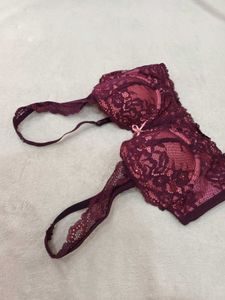 hunkemoller lace Bra - Burgundy