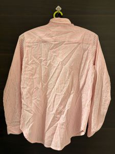 pink and white stripes shirt