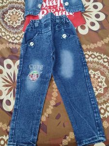Girls Denim Jacket &amp; T-Shirt Set