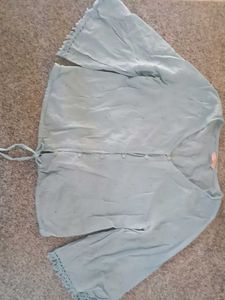Light Blue Bell Sleeve top