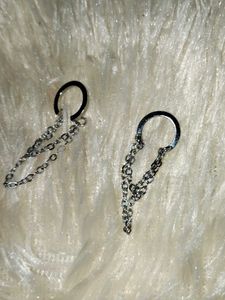 silver Earcuffs with chains