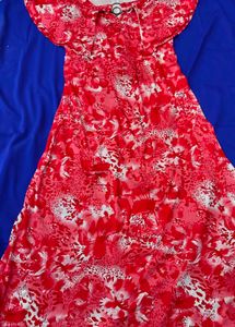 Vibrant Red Floral Print Blouse