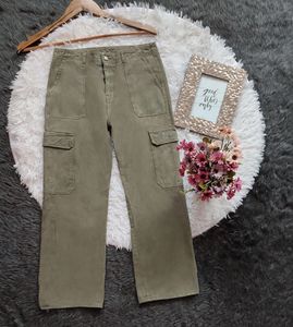 COMBO of olive green cargo &amp; Black straight jeans