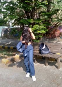 Vintage Wash Wide Leg Jeans